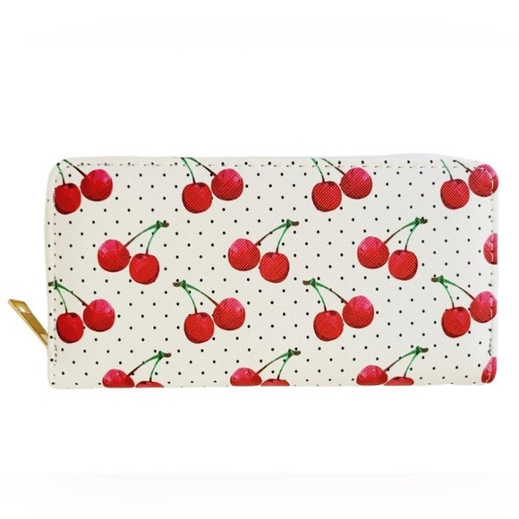 COPY - Bright wallet with multiple pockets. Designed with fabulous cherry art. … - Picture 1 of 3